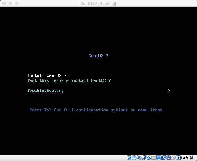 CentOS7のインストール開始画面